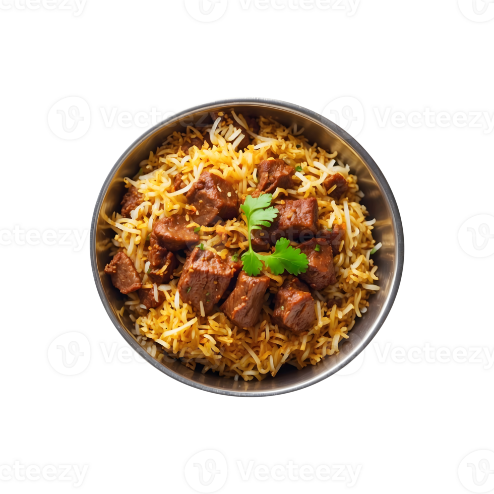 Indian Delight Delicious Beef Biryani Isolated on a Transparent Background png
