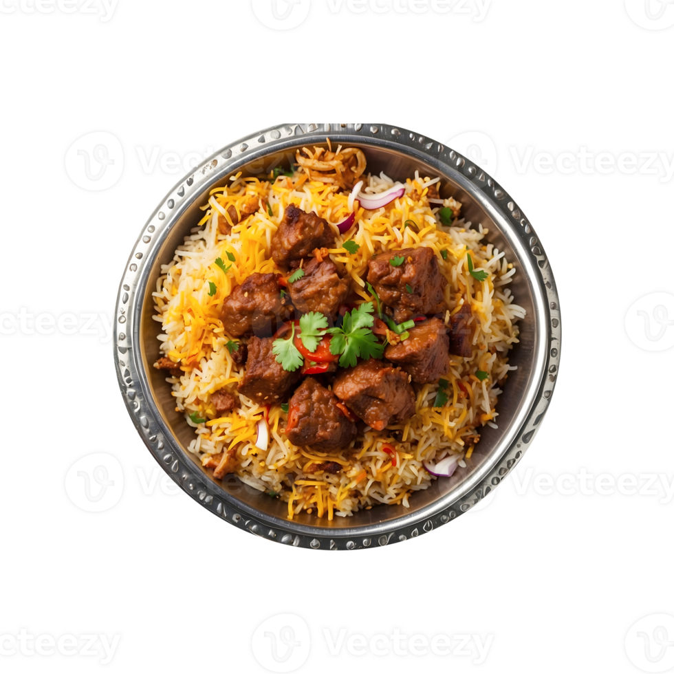 Holiday Treat Delicious Beef Biryani Isolated on a Transparent Background png