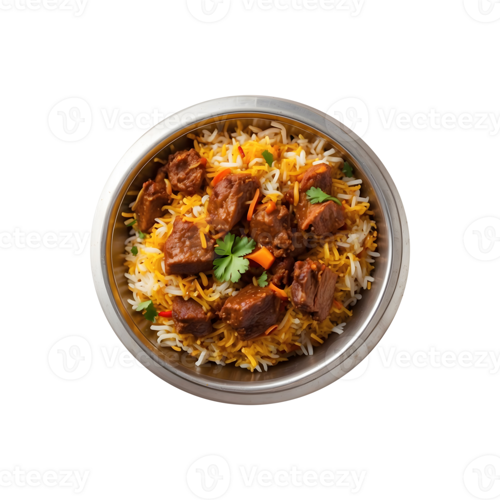 Indian Delight Delicious Beef Biryani Isolated on a Transparent Background png