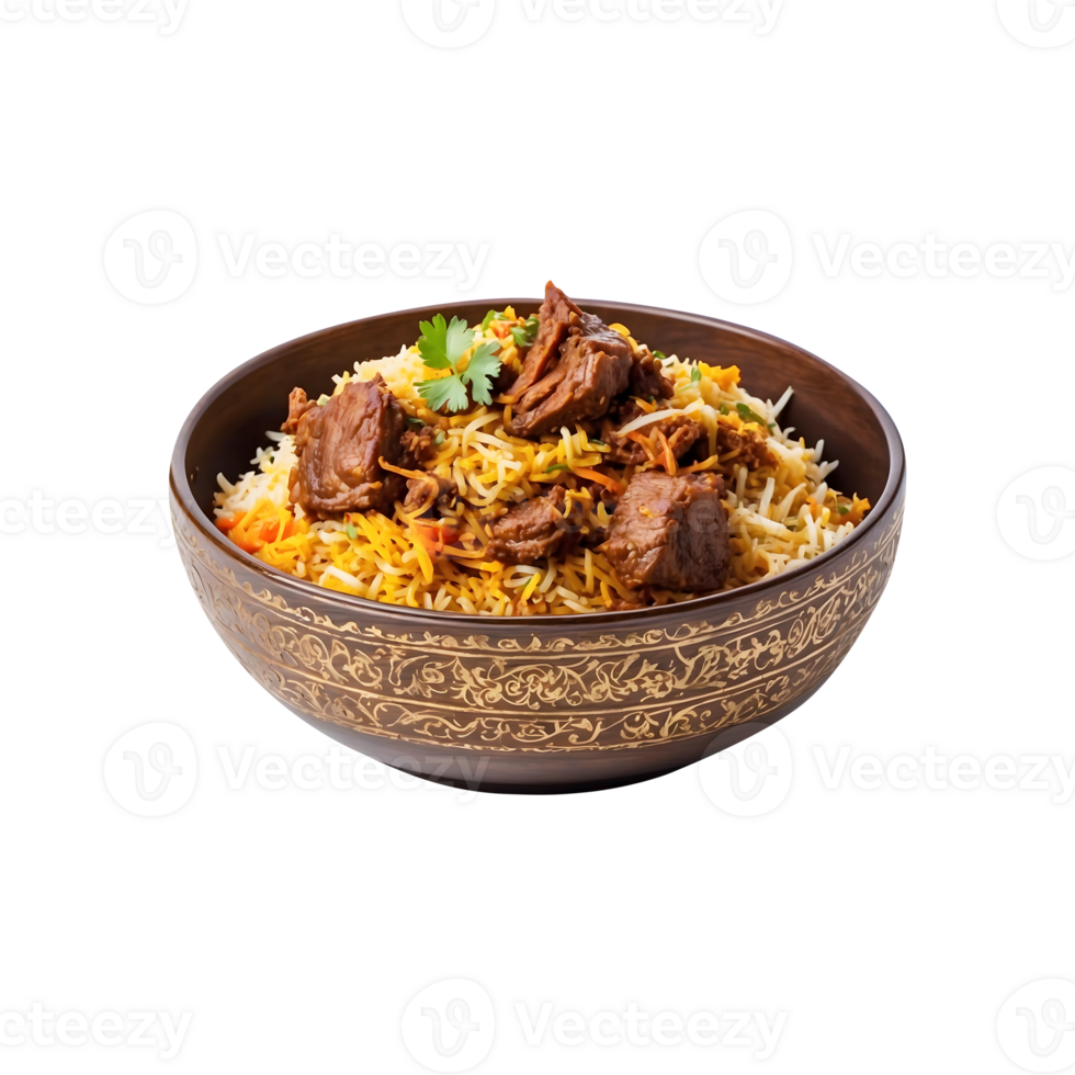 Holiday Treat Delicious Beef Biryani Isolated on a Transparent Background png