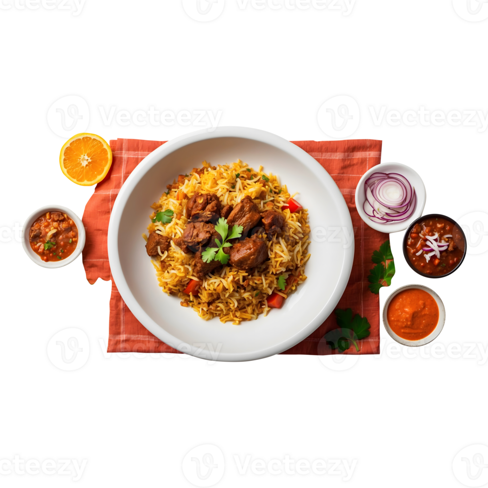 Indian Delight Delicious Beef Biryani Isolated on a Transparent Background png