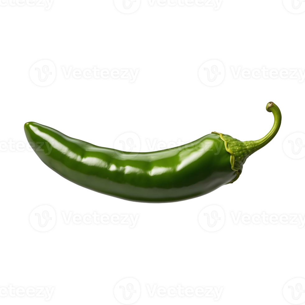 Spicy Freshness Green Chili Isolated on Transparent Background png