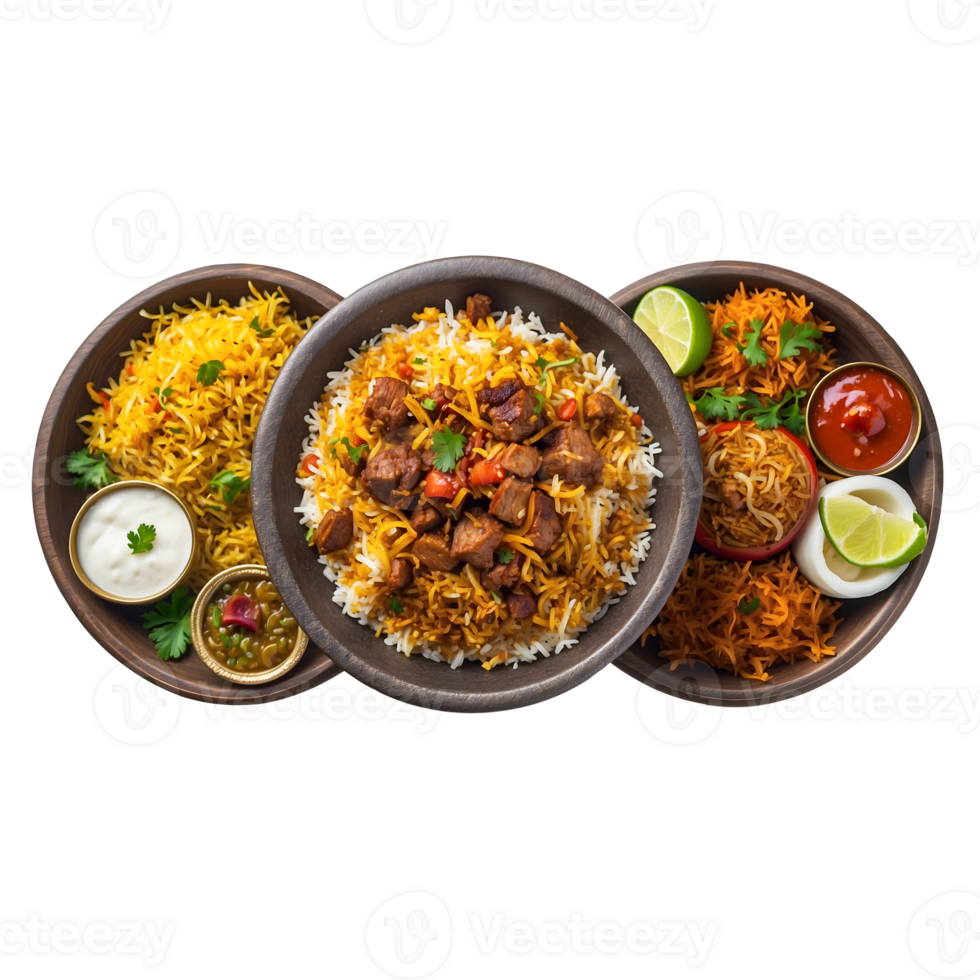 A Hot Tasty Tradition Delicious Beef Biryani Isolated on a Transparent Background png
