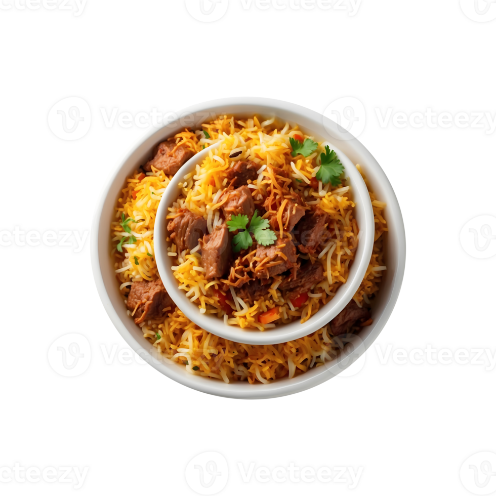 Ramadan Feast Delicious Beef Biryani Isolated on a Transparent Background png