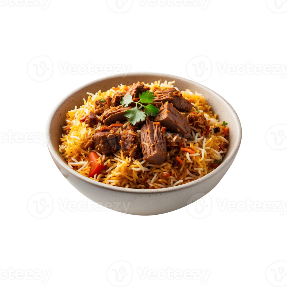 Holiday Treat Delicious Beef Biryani Isolated on a Transparent Background png