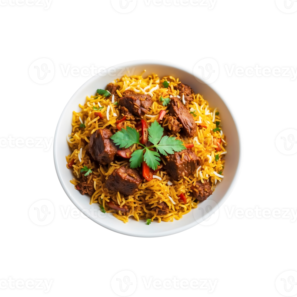 Indian Delight Delicious Beef Biryani Isolated on a Transparent Background png