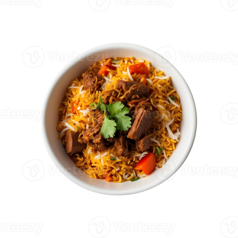 Ramadan Feast Delicious Beef Biryani Isolated on a Transparent Background png