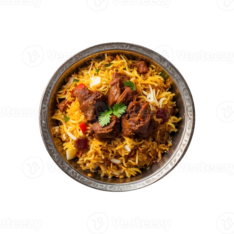 Indian Delight Delicious Beef Biryani Isolated on a Transparent Background png