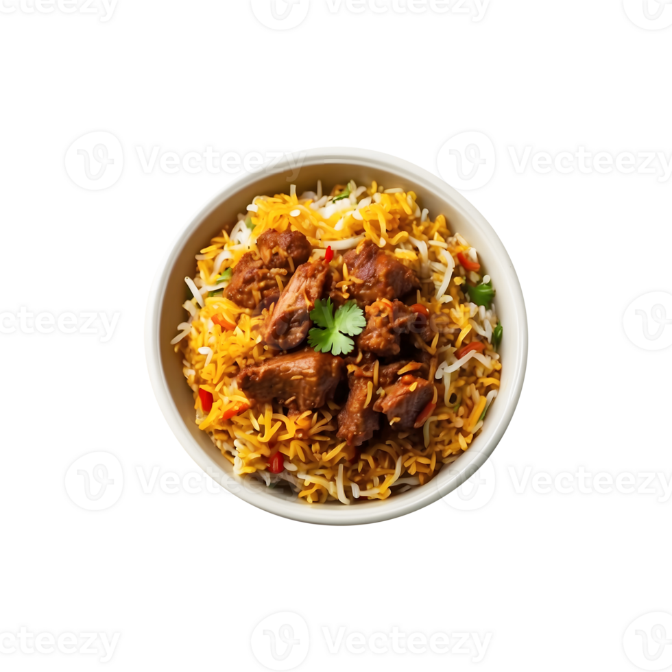 Ramadan Feast Delicious Beef Biryani Isolated on a Transparent Background png