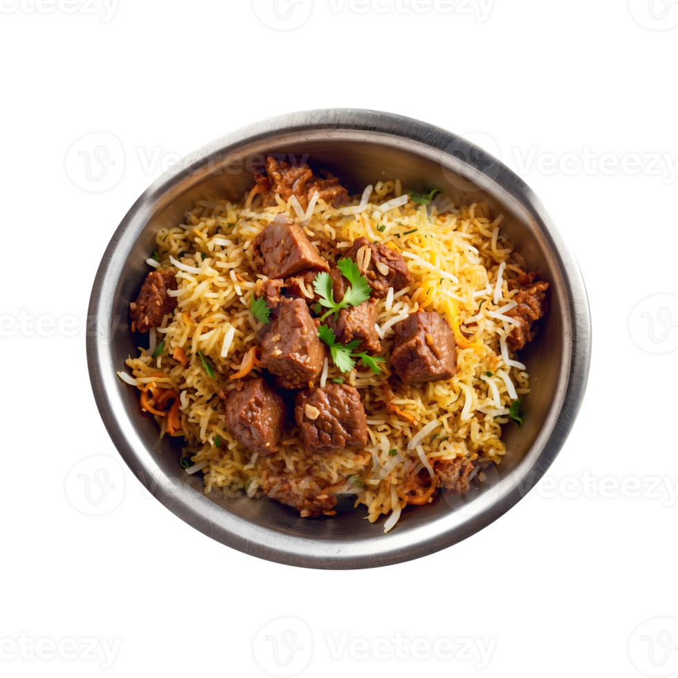 Festive Biryani Delicious Beef Biryani Isolated on a Transparent Background png