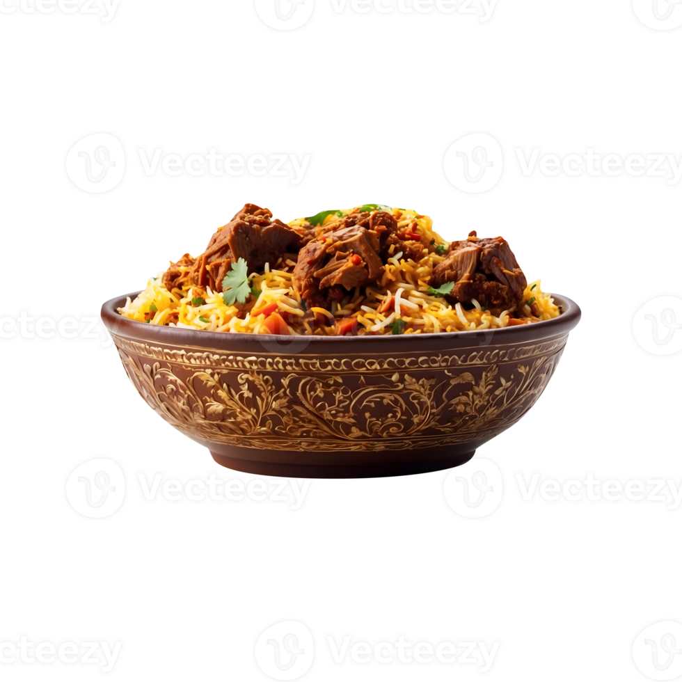 Holiday Treat Delicious Beef Biryani Isolated on a Transparent Background png