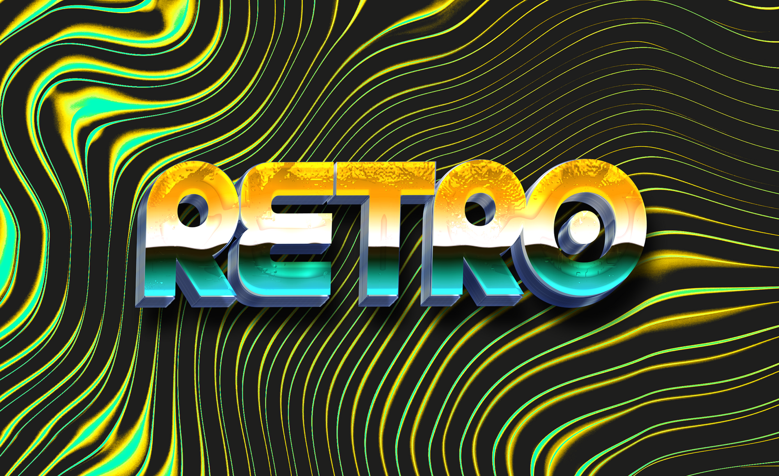 Retro Text Effect psd