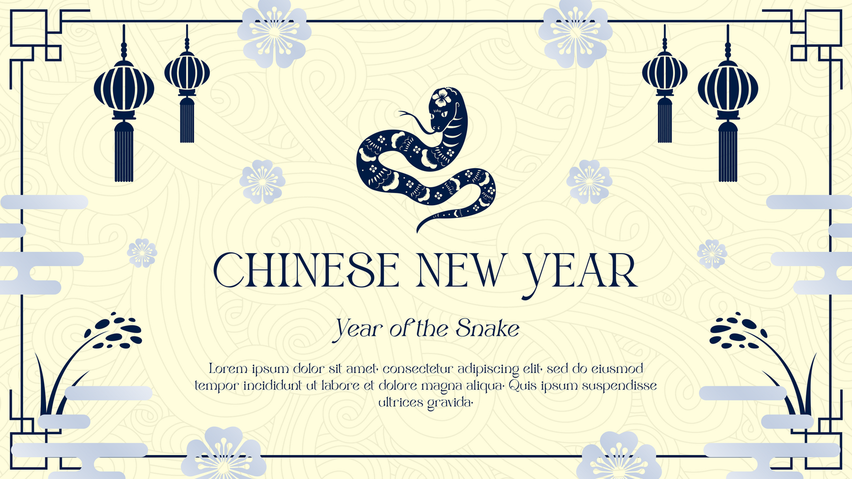 Flat Design Chinese New Year Minimalist Design Greeting Banner Template psd