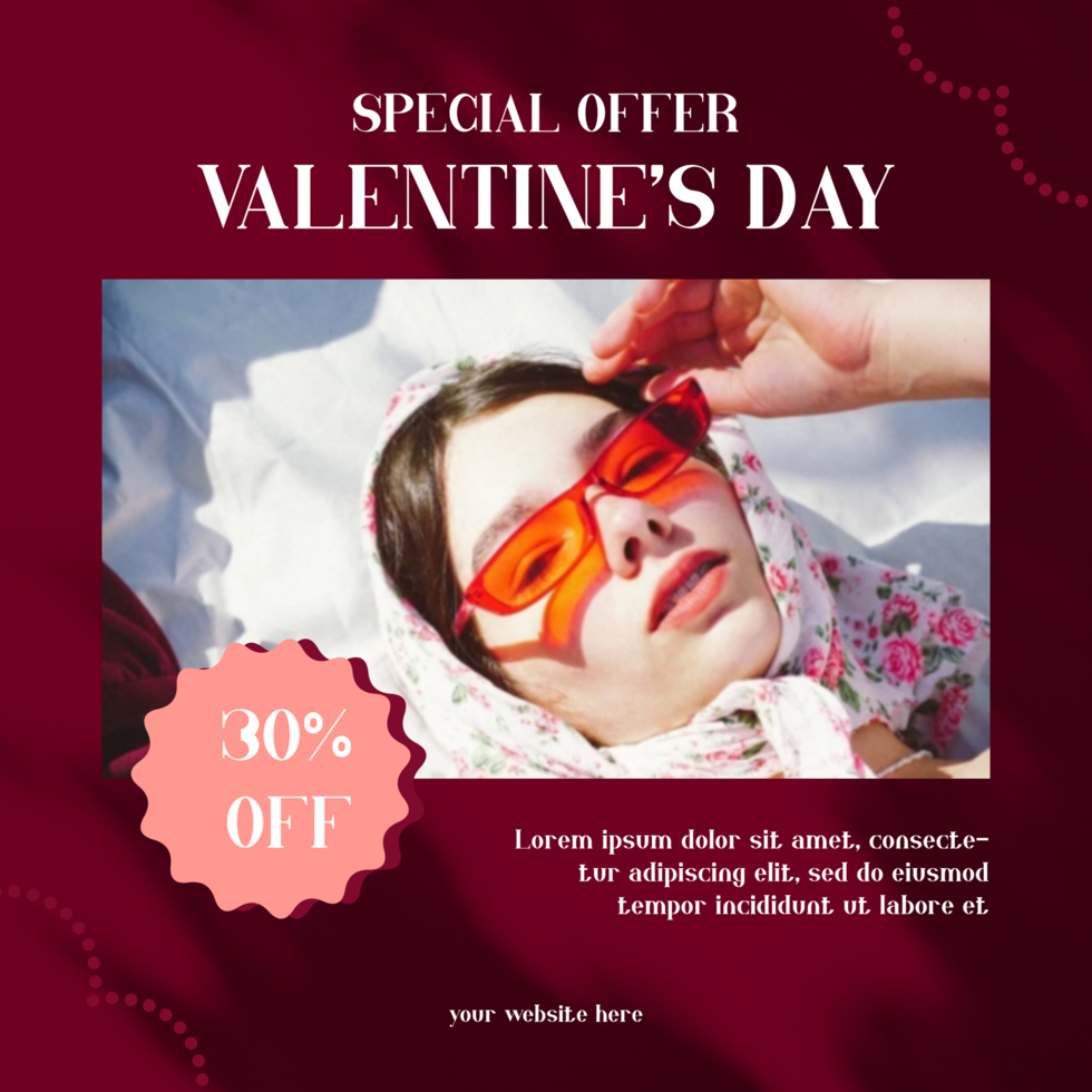 Valentine Day Sale Discount Offer Social Media Post Template psd