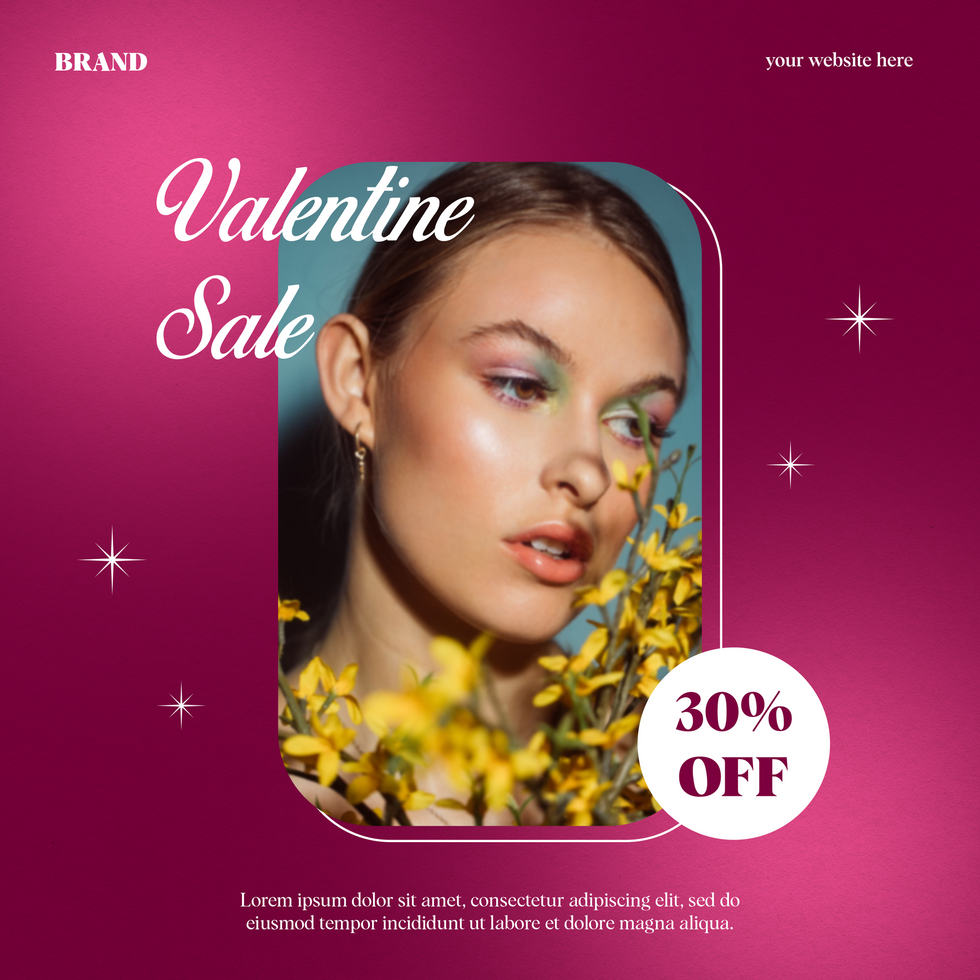 Valentine Sale Discount Offer Elegant Theme Social Media Template Design psd