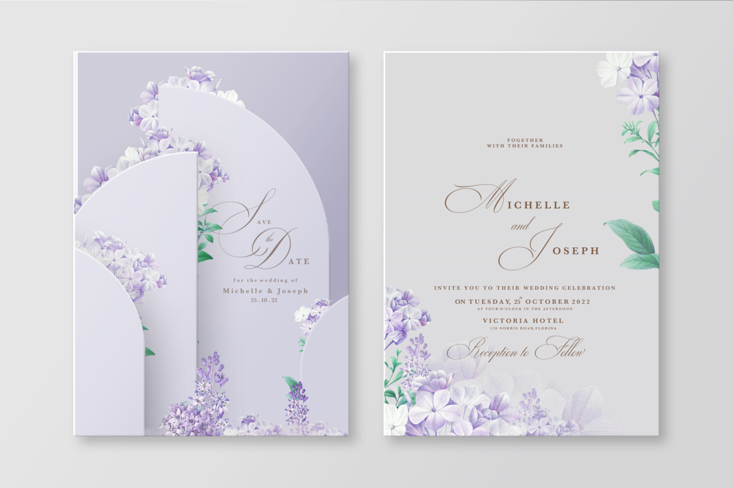 Geometric Wedding Invitation Template psd
