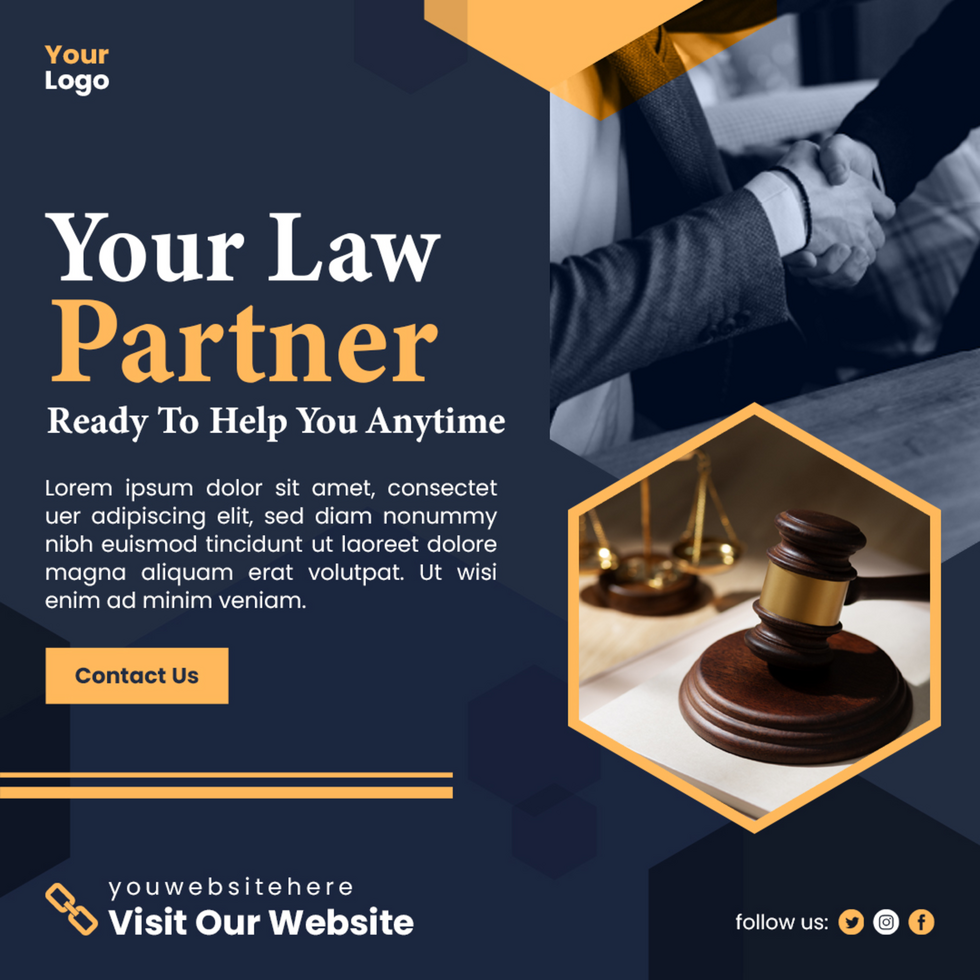 Law firm agency social media post or banner template design psd