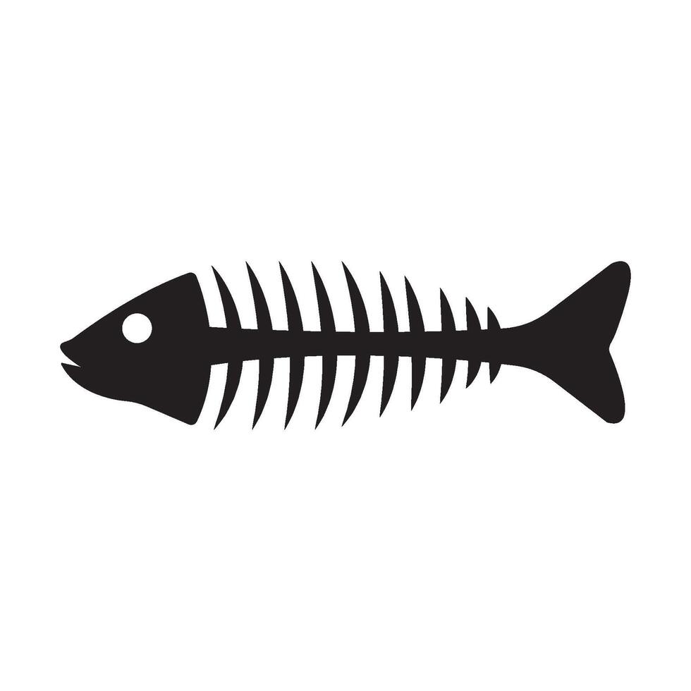 fish skeleton bone icon symbol vector