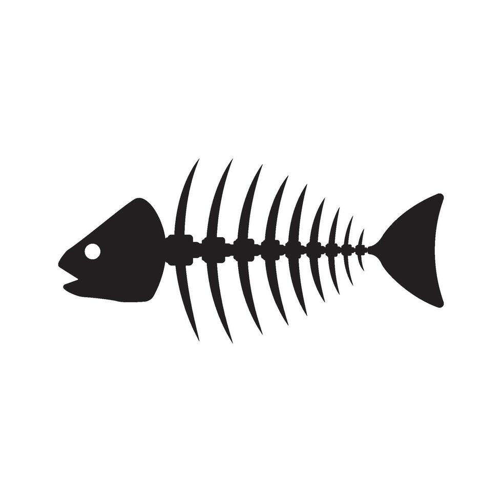fish skeleton bone icon symbol vector