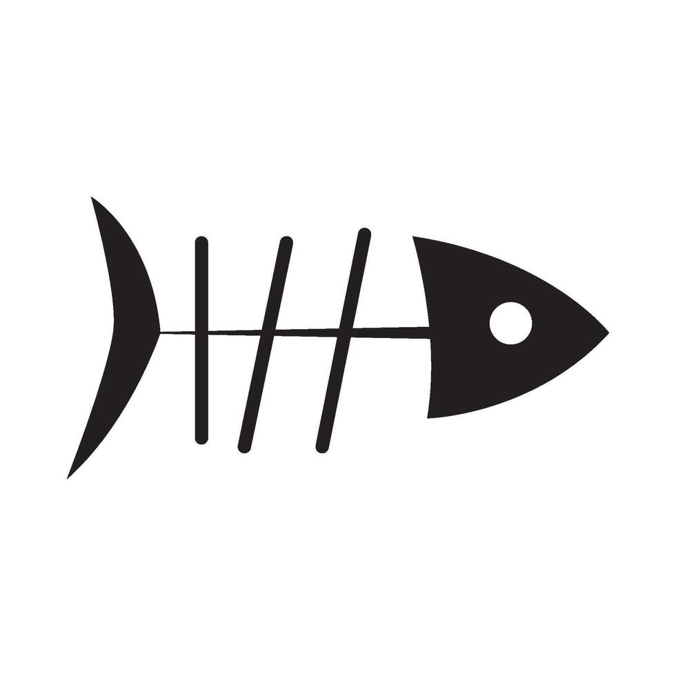 fish skeleton bone icon symbol vector