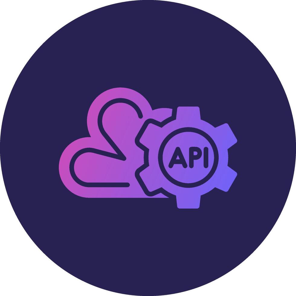 Api Glyph Gradient Circle Icon Design vector