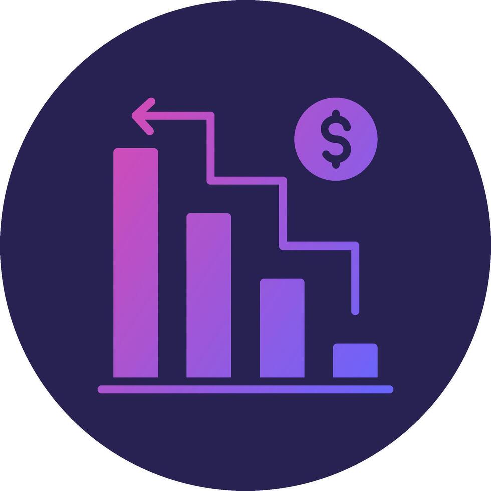 Growth Glyph Gradient Circle Icon Design vector