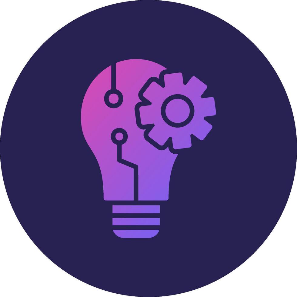 Idea Glyph Gradient Circle Icon Design vector