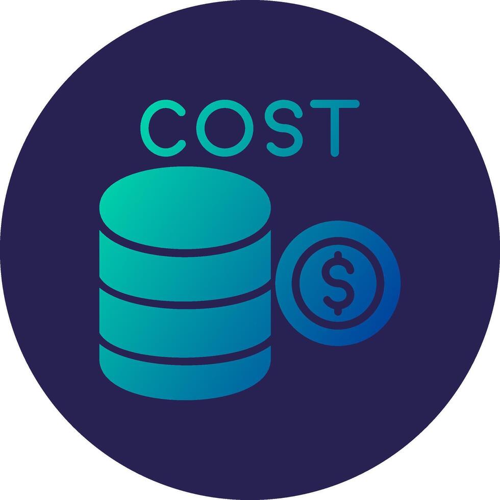 Cost Glyph Gradient Circle Icon Design vector