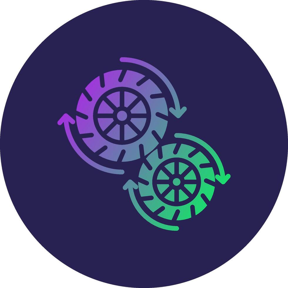 Wheel Glyph Gradient Circle Icon Design vector