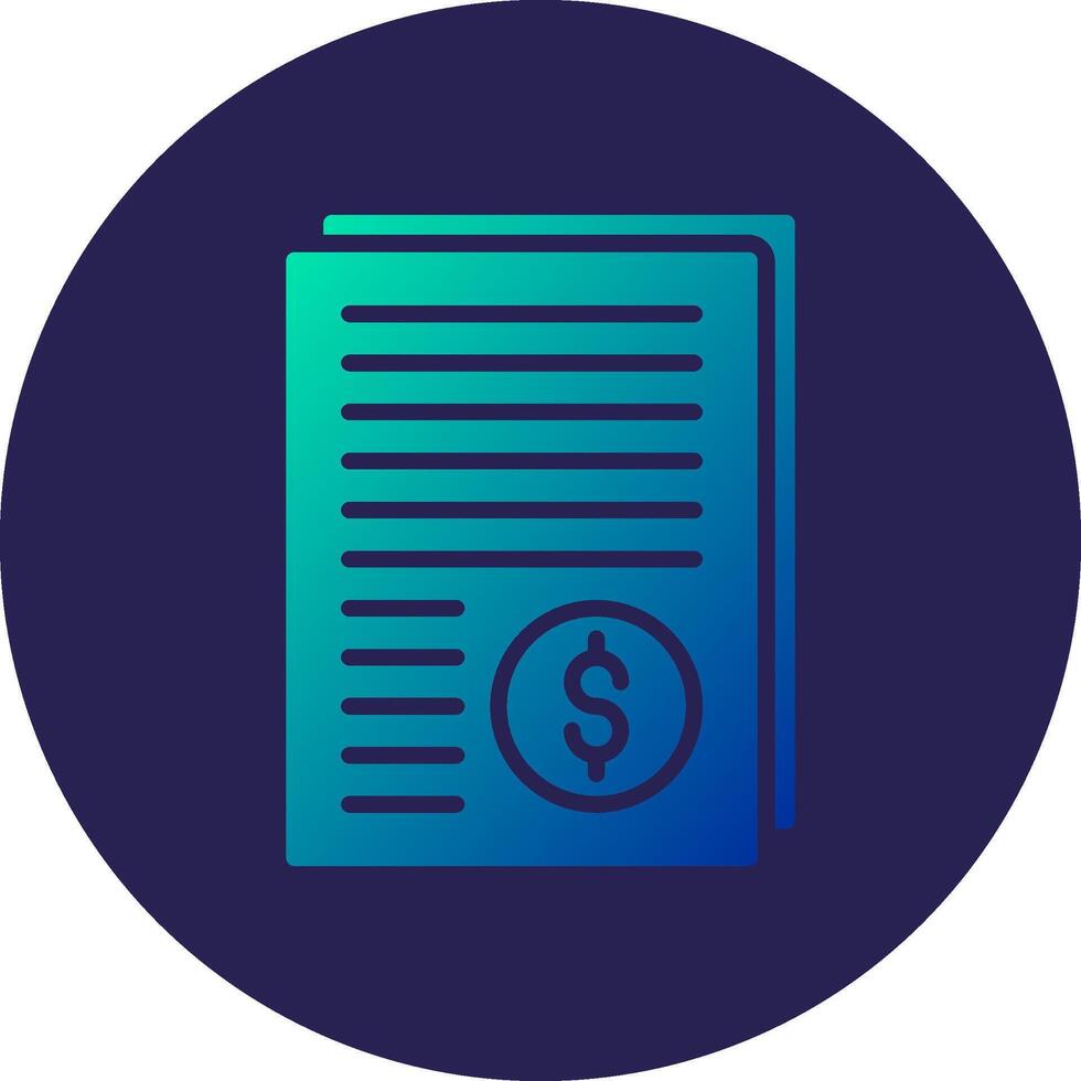 Invoice Glyph Gradient Circle Icon Design vector