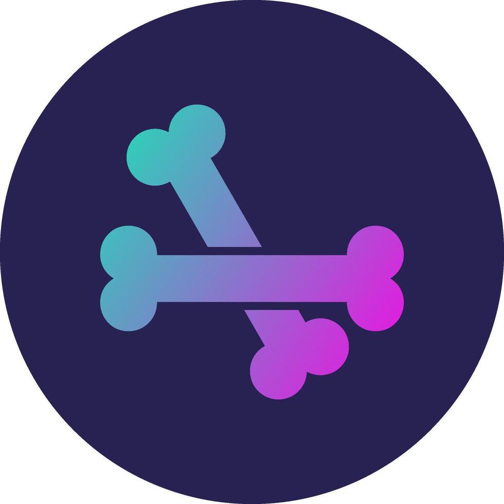 Bone Glyph Gradient Circle Icon Design vector