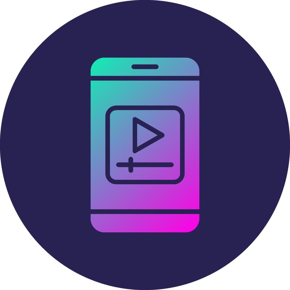 Player Glyph Gradient Circle Icon Design vector