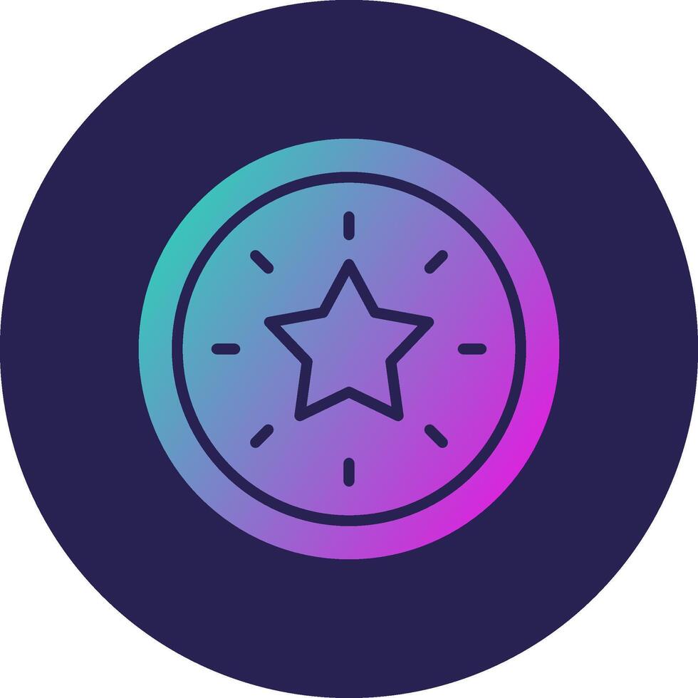 Star Glyph Gradient Circle Icon Design vector