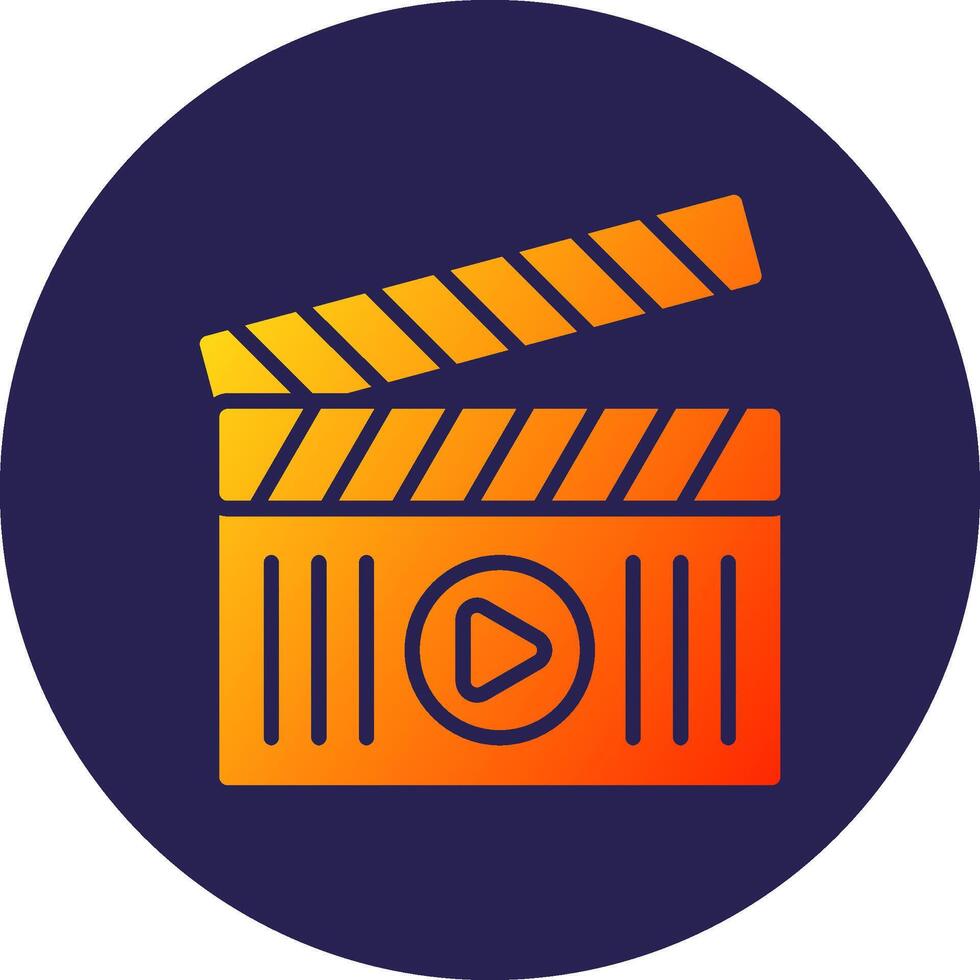 Clapperboard Glyph Gradient Circle Icon Design vector