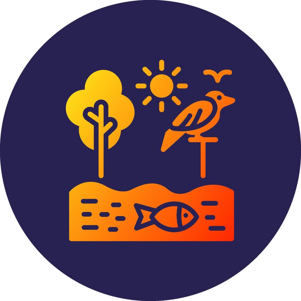 Ecosystem Glyph Gradient Circle Icon Design vector