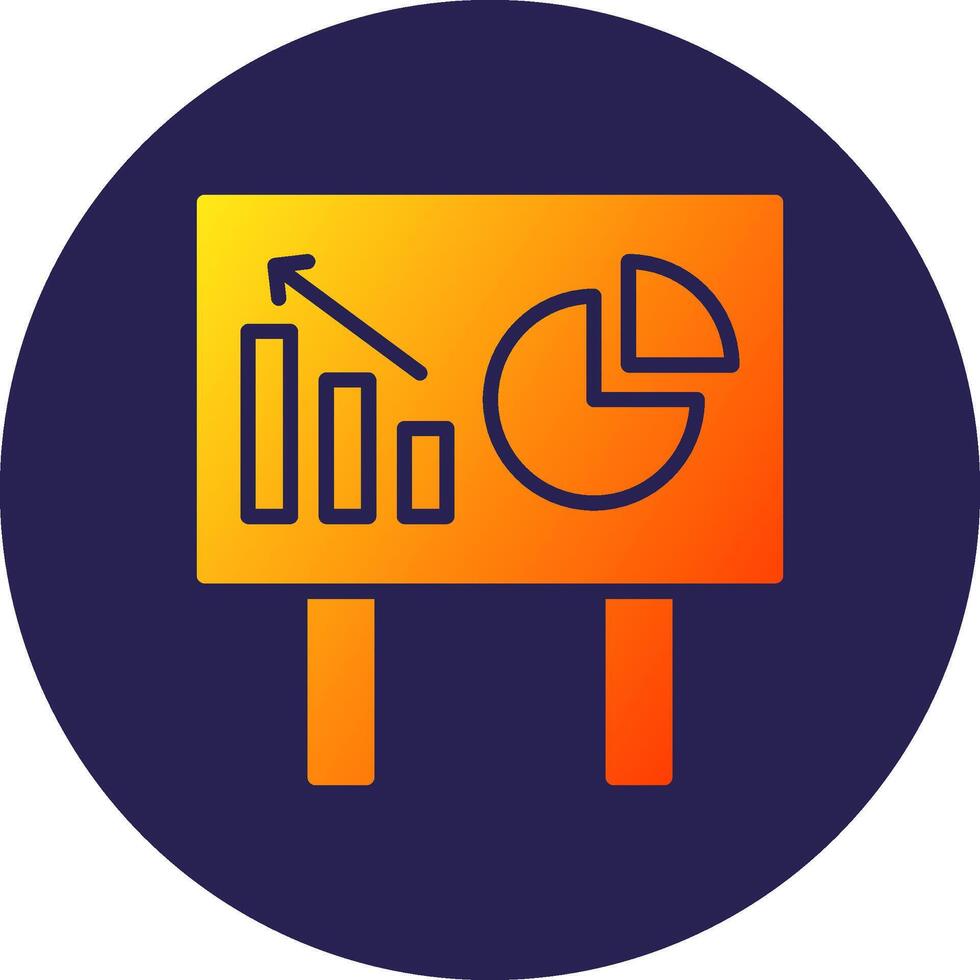 Pie Chart Glyph Gradient Circle Icon Design vector