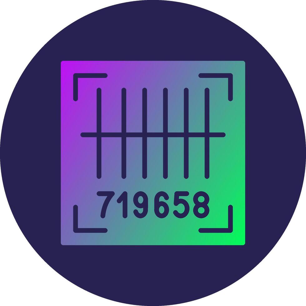 Bar Code Glyph Gradient Circle Icon Design vector