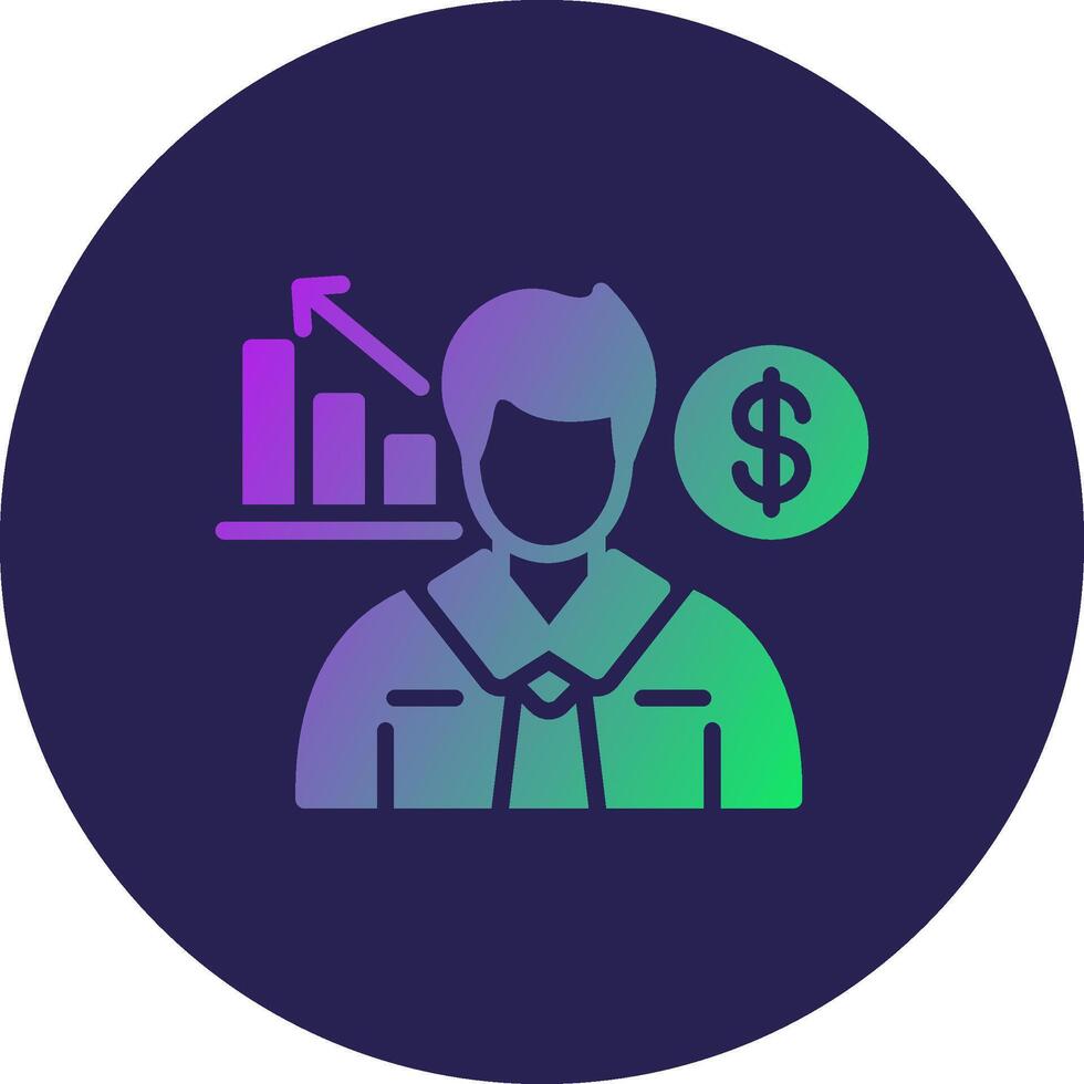 Economist Glyph Gradient Circle Icon Design vector