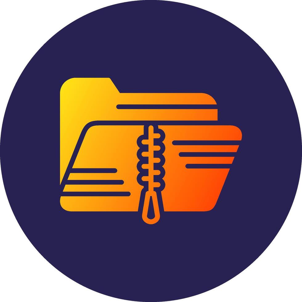Zip Folder Glyph Gradient Circle Icon Design vector