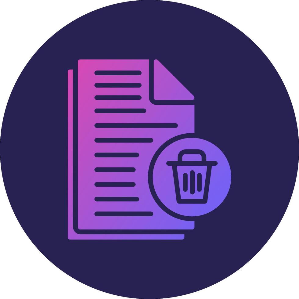 Delete File Glyph Gradient Circle Icon Design vector