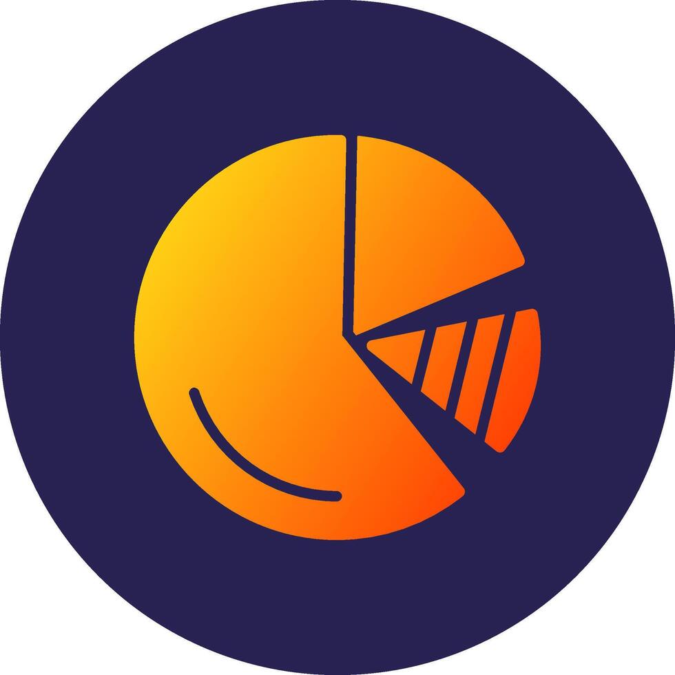 Pie Chart Glyph Gradient Circle Icon Design vector