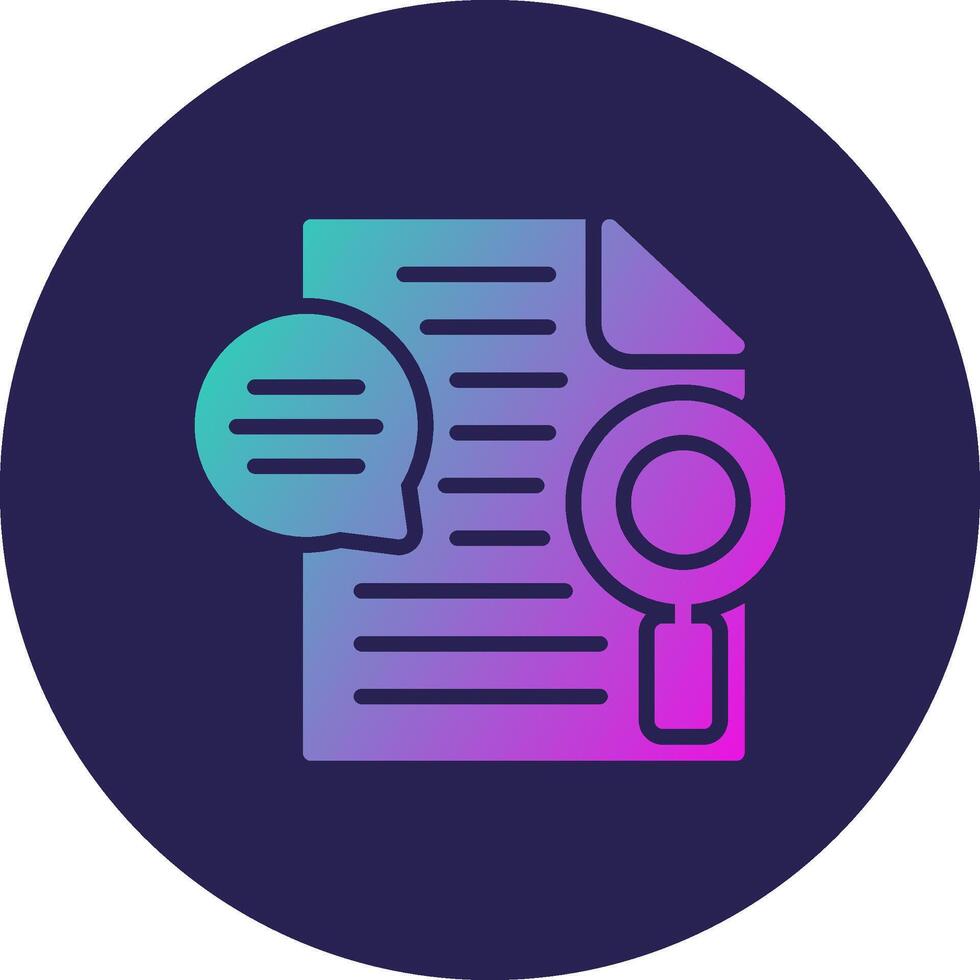 Review Glyph Gradient Circle Icon Design vector