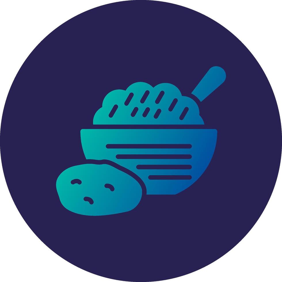Mashed Potatoes Glyph Gradient Circle Icon Design vector