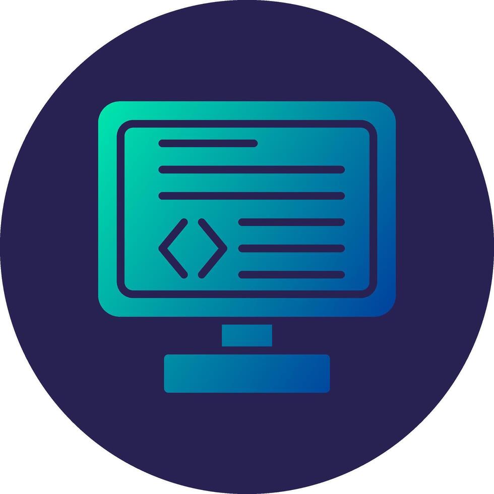 Programming Glyph Gradient Circle Icon Design vector