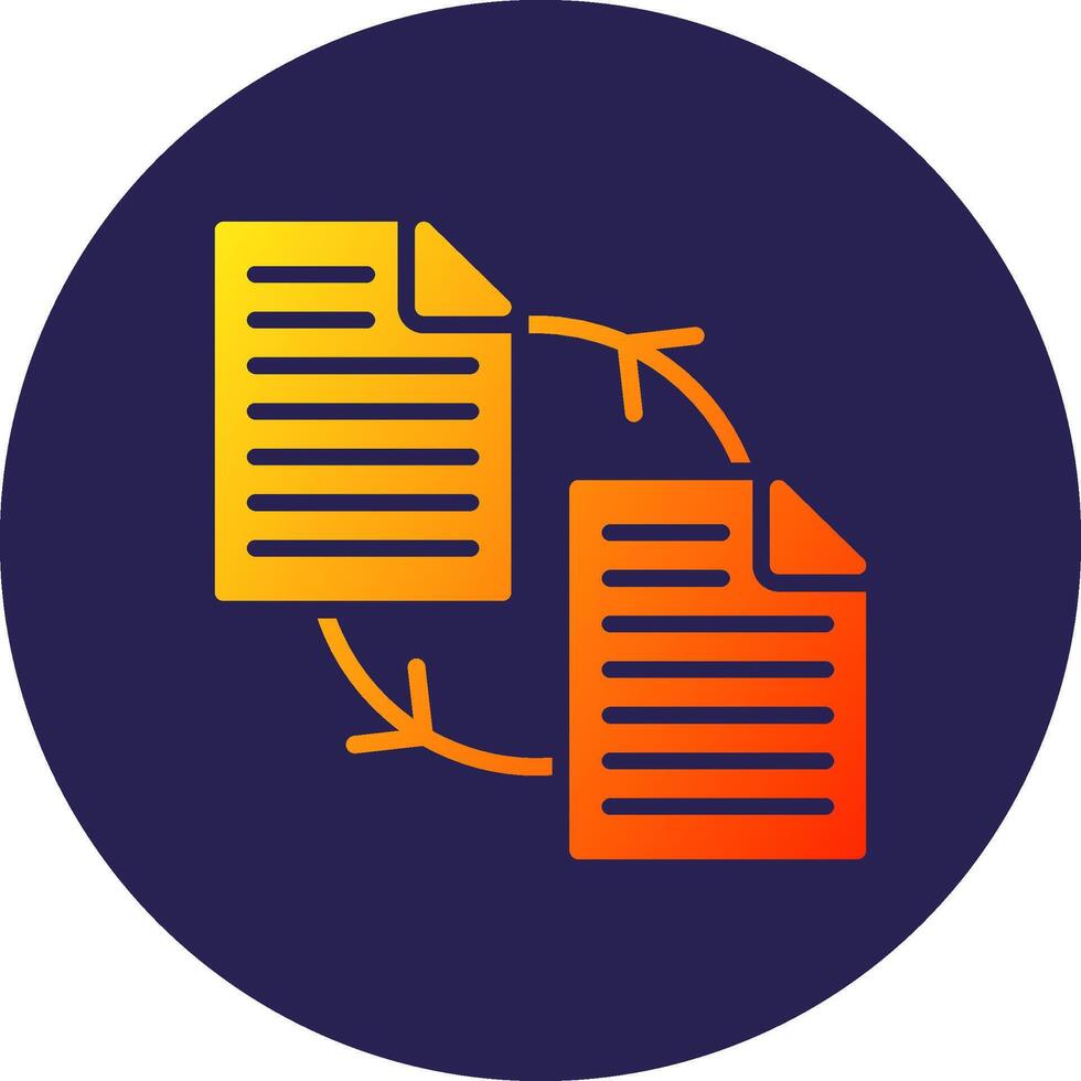 File Sharing Glyph Gradient Circle Icon Design vector