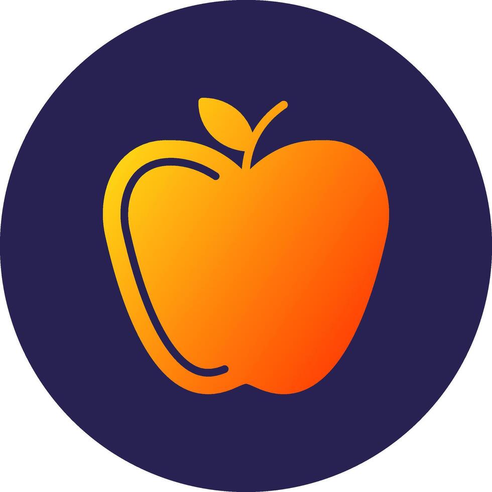 Apple Glyph Gradient Circle Icon Design vector