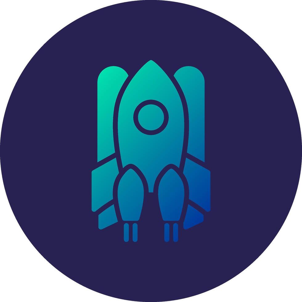 Spaceship Glyph Gradient Circle Icon Design vector
