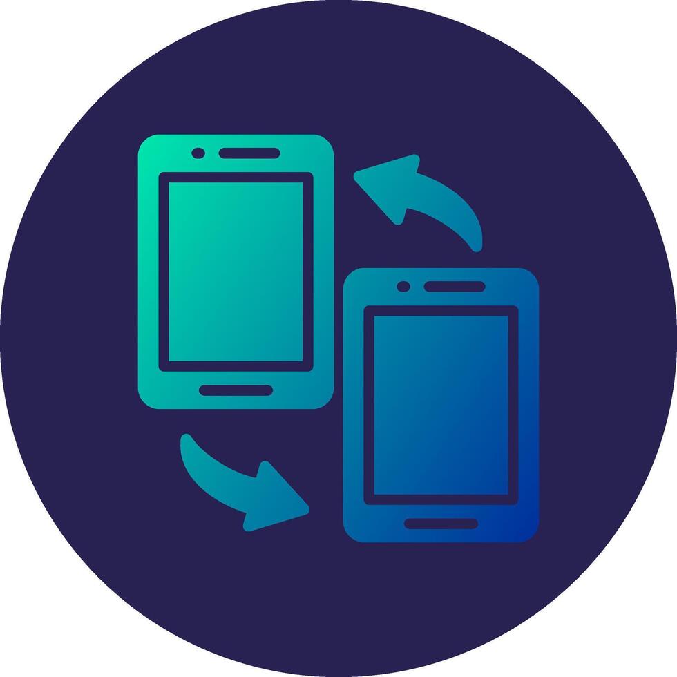 Data Synchronization Glyph Gradient Circle Icon Design vector