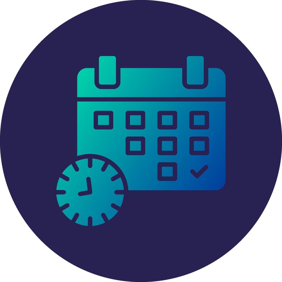 Event Schedule Glyph Gradient Circle Icon Design vector