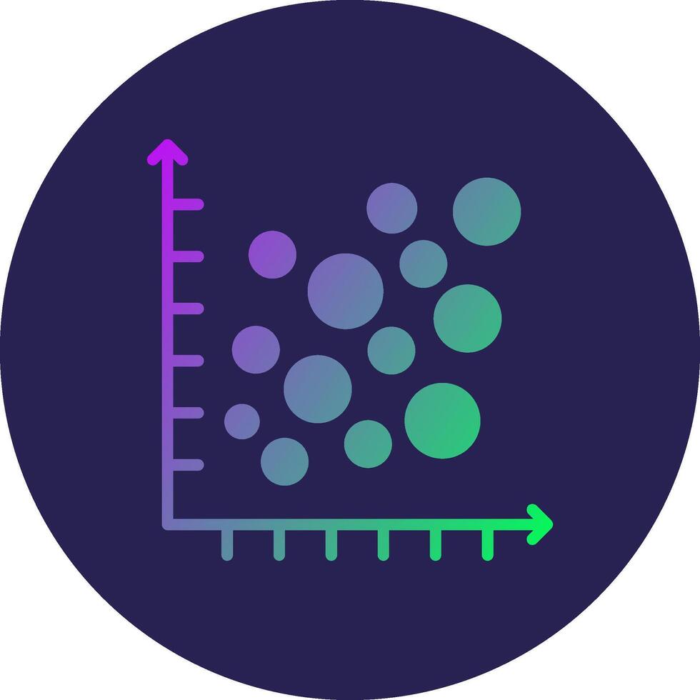 Bubble Graph Glyph Gradient Circle Icon Design vector